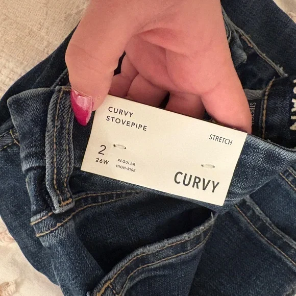 American Eagle Curvy Stovepipe Jeans in Medium Indigo - Picture 2 of 2